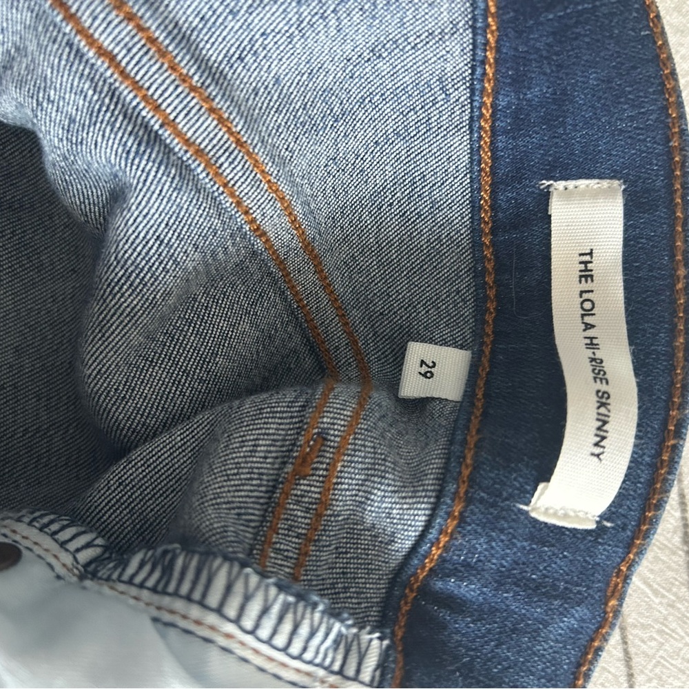 Denim Forum Straight Leg Jeans in Dark Blue Wash - Picture 3 of 6